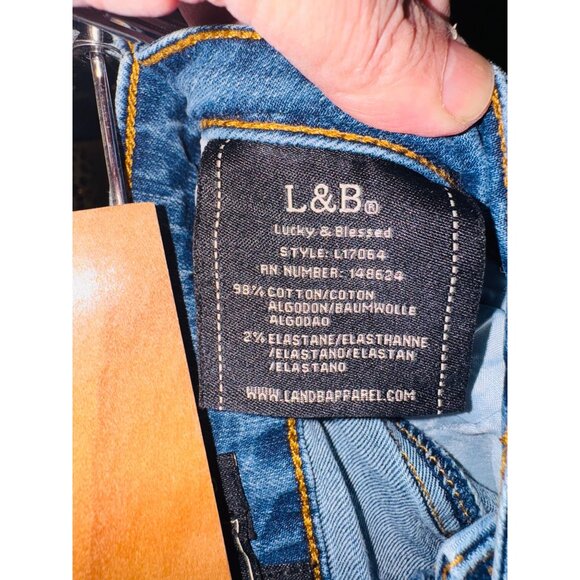 L&B Lucky & Blessed Boyfriend Jeans Womens 8 Embroidered Patchwork Denim Boho - Picture 8 of 12